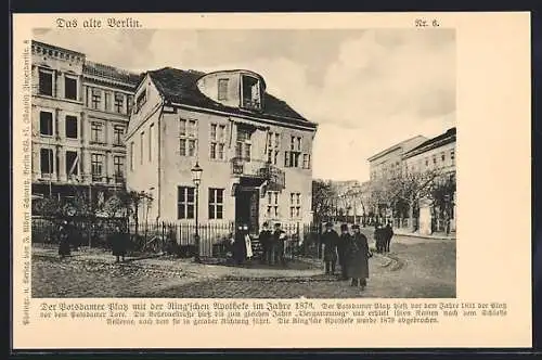 AK Berlin-Tiergarten, Potsdamer Platz mit Ring'scher Apotheke 1873