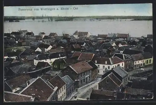 AK Köln-Worringen, Panorama aus der Vogelschau