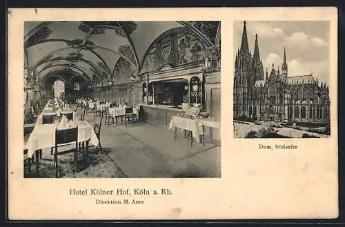 AK Köln, Hotel Kölner Hof, Dom