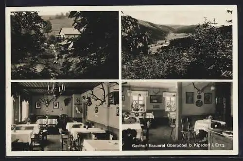 AK Oberpöbel, Gasthof & Brauerei, Speisezimmer