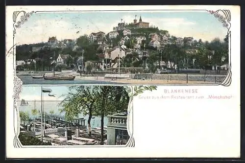 AK Hamburg-Blankenese, Restaurant zum Mönchshorn, Teilansicht