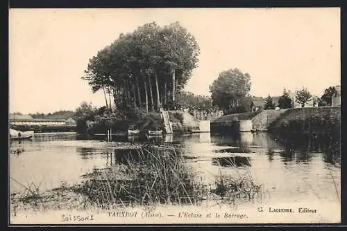 AK Vauxrot /Aisne, L`Ecluse et le Barrage