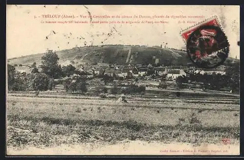 AK Tréloup /Aisne, Vue de Courcelles et du coteau du Danon