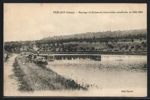 AK Tréloup /Aisne, Barrage et Ecluse de Courcelles