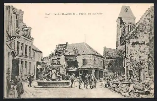 AK Vailly-sur-Aisne, Place du Marché