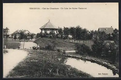 AK Tergnier, Cité des Cheminots, Un coin des Buttes Chaumont