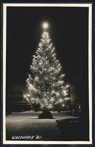 AK Waldkirch i. Br., Ortspartie mit leuchtendem Christbaum