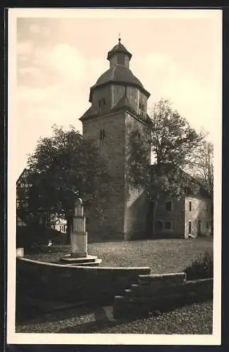 AK Bischhausen /Eschwege, Evang. Kirche mit Anlage