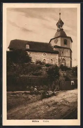 AK Möhra, Kirche mit Kinder und Karre