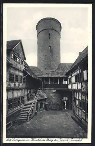 AK Werleshausen /Werra, Jugendburg Ludwigstein, Innenhof