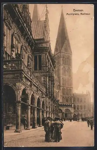 AK Braunschweig, Marktplatz mit Rathaus