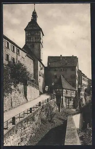 AK Schwäbisch-Hall, Josenturm mit Strasse