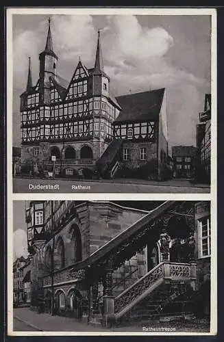 AK Duderstadt, Rathaus, Rathaustreppe