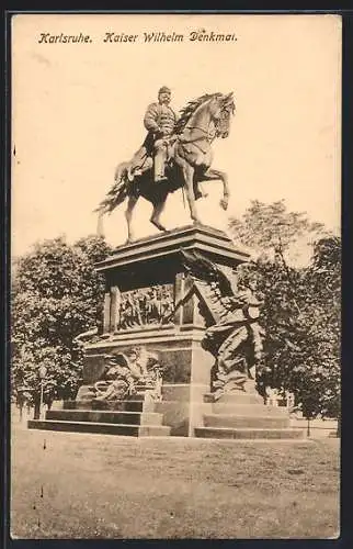 AK Karlsruhe, Kaiser Wilhelm Denkmal