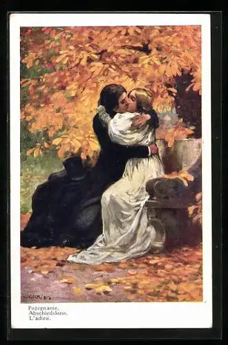 Künstler-AK sign. K. Szczawinski: Abschiedskuss