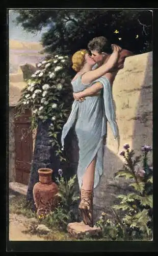 Künstler-AK sign. H. Hirsch: Mauerblümchen