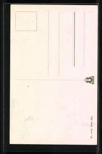 Künstler-AK sign. W. Hauschild: Lohengrin, Schwanenboot vor König und Königin