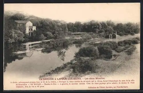 AK Lafoux-les-Bains, Le Gardon, Les deux Moulins