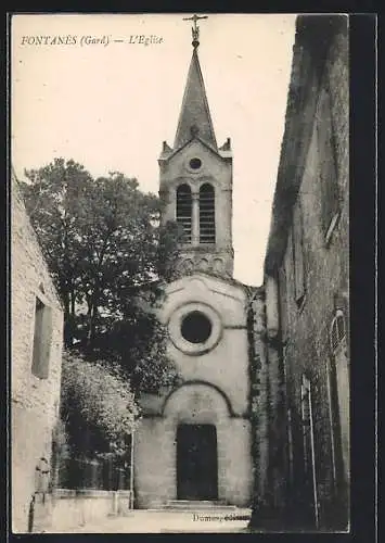 AK Fontanès /Gard, L`Eglise