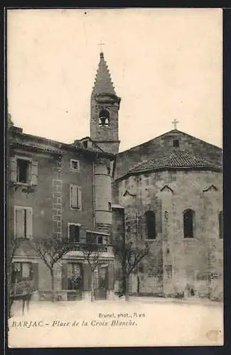 AK Barjac, Place de la Croix Blanche