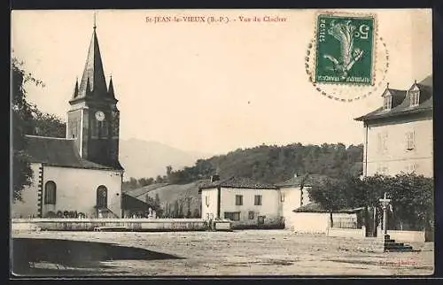 AK Saint-Jean-le-Vieux, Vue du Clocher