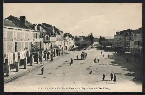 AK Nay /B.-P., Place de la République, Allées Chanzy