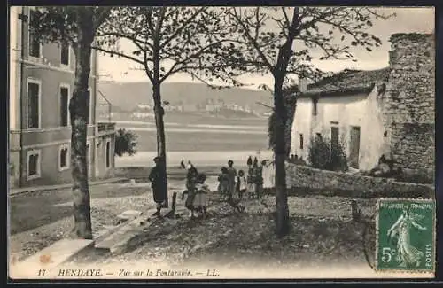 AK Hendaye, Vue sur la Fontarabie mit Kindern