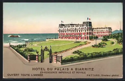 Künstler-AK Biarritz, Hotel du Palais a Biarritz