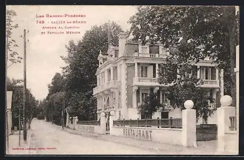 AK Salies-de-Béarn, Avenue al Cartero et Pavillon Medicis