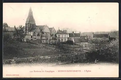 AK Béthisy-Saint-Martin, l`Église et le village au loin