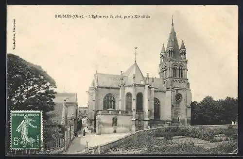 AK Bresles, L`Église vue de côté, partie XIe siècle