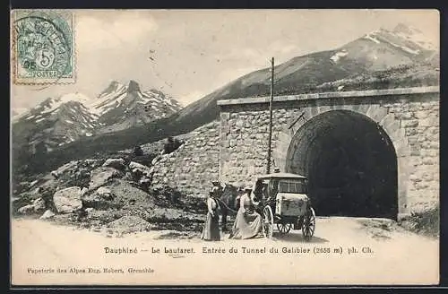 AK Le Lautaret, Entrée du Tunnel du Galibier, 2656 m