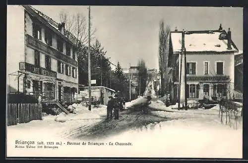 AK Briancon, Avenue de Briancon, La Chaussée en hiver