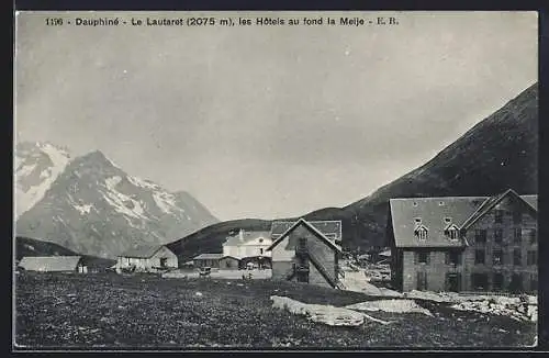 AK Le Lautaret, 2075 m, les Hôtels au fond la Meije