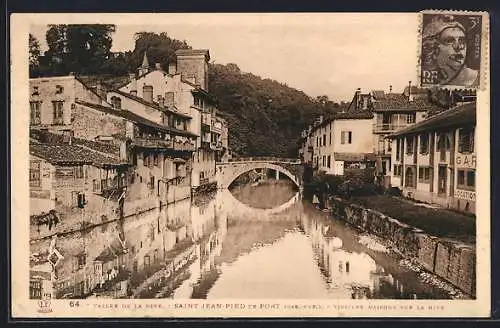 AK Saint Jean-Pied-de-Port /Bas.-Pyr., Vallée de la Nive, Vieilles Maisons sur la Nive