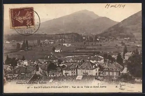 AK Saint-Jean-Pied-de Port, Vue de la Ville et Mont Jarra