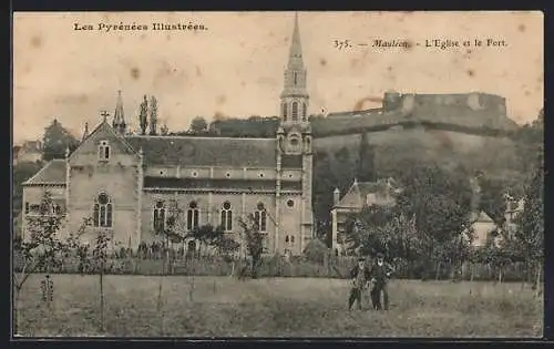 AK Mauléon, Les Pyrénées Illustrées, L`Eglise et le Fort