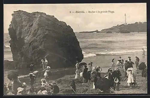 AK Biarritz, Rocher à la grande Plage