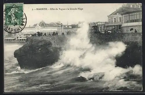 AK Biarritz, Effet de Vague à la Grande Plage