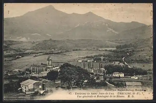 AK Urrugne /B.-P., Vue générale et Montagne de la Rhune