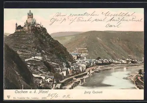 AK Cochem a. d. Mosel, Burg Cochem und die Ortschaft