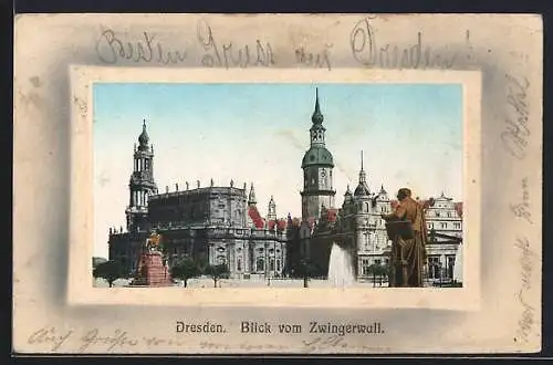 AK Dresden, Blick vom Zwingerwall