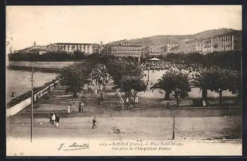 AK Bastia /Corse, Place Saint-Nicolas, Vue prise de l`Impérial Hôtel