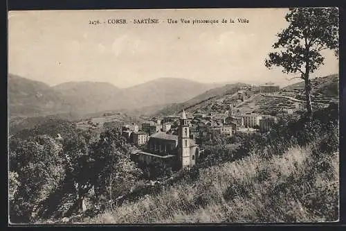 AK Sartène /Corse, Une Vue pittoresque de la Ville