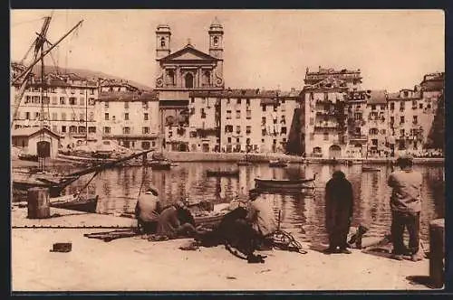 AK Bastia /Corse, Le Vieux Port et l`Eglise St-Jean