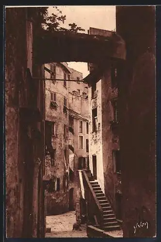 AK Bastia /Corse, Une Vieille Rue, Strassenpartie