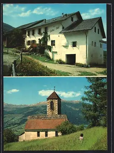 AK Lajen, Gasthof Soler-Hof mit Kapelle