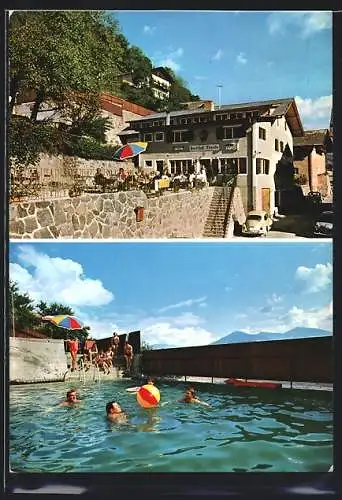 AK Barbian /Eisacktal, Gasthaus Traube, Schwimmbad