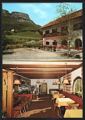 AK St. Pauls /Südtirol, Pension-Restaurant Unterrain, Aussen- und Innenansicht