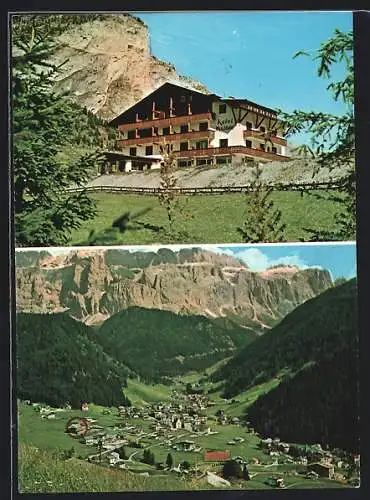 AK Wolkenstein /Grödental, Hotel Malleier, Ortspanorama